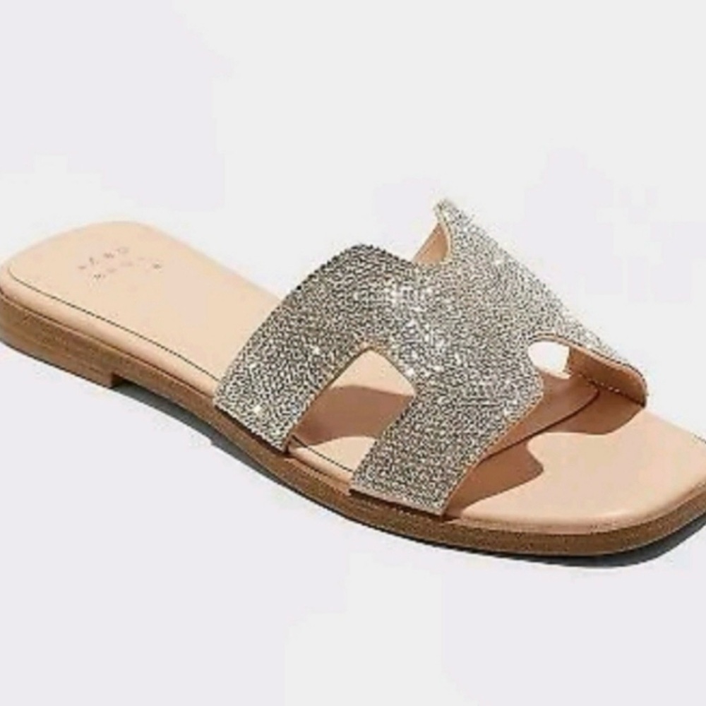 A New Day Nina Rhinestone Slide Sandals